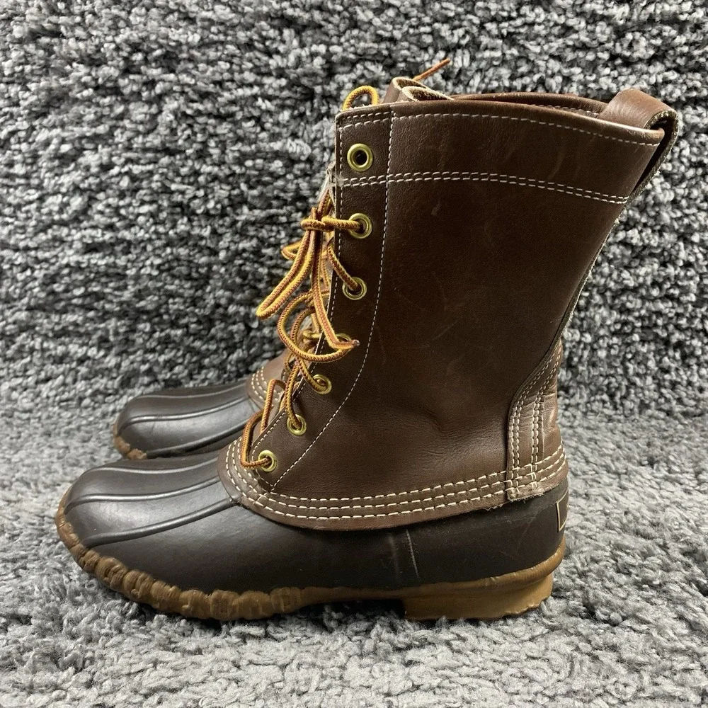 LL Bean Vtg  Women's Unlined Maine Hunting Shoe Duck Boots Lace Up Size 7